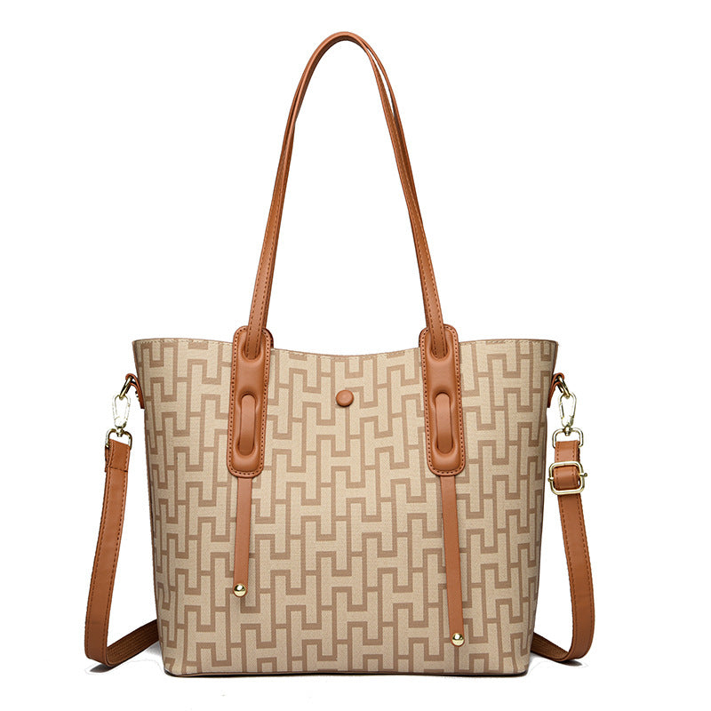 Retro shoulder bag large capacity fashion tote bag simple messenger bag handbag