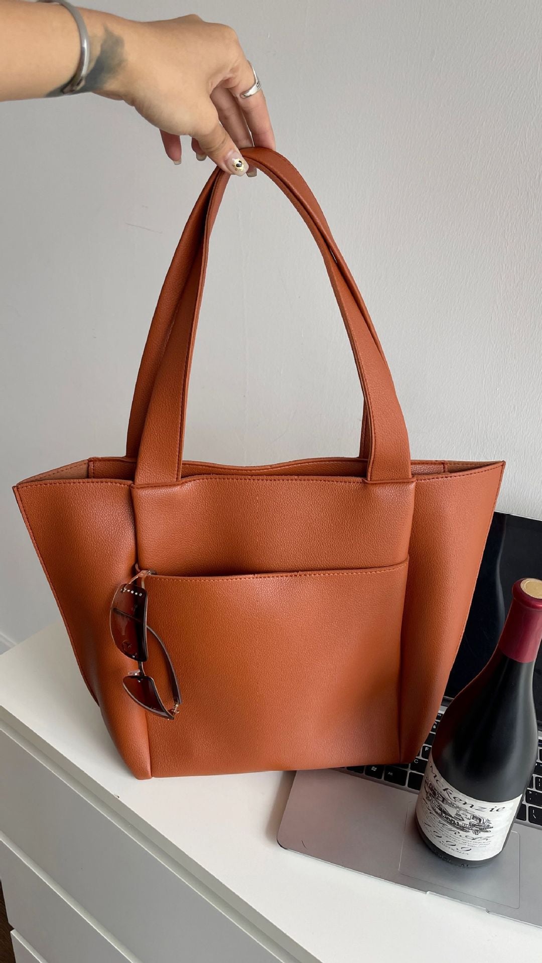 Simple women's handbag large capacity high-grade soft leather shoulder bag