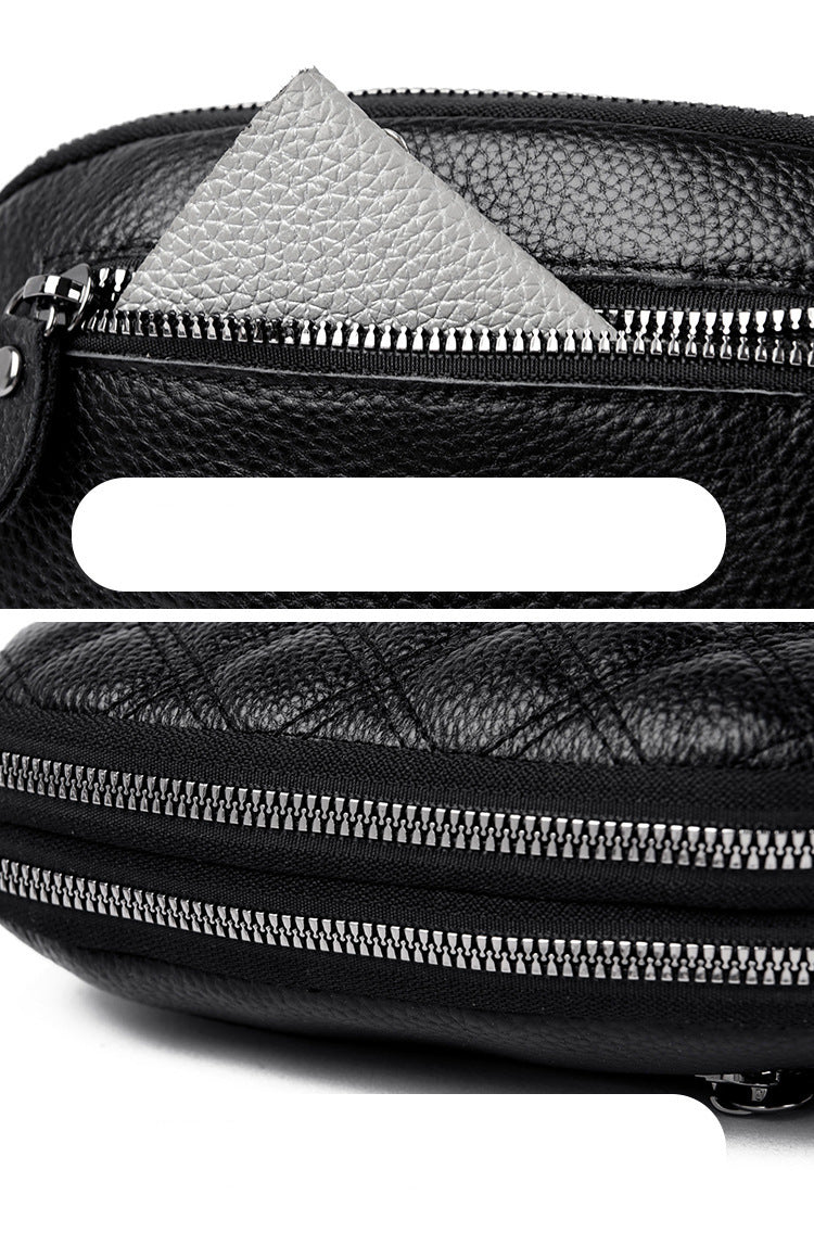 Genuine leather women's bag high-grade diamond-shaped ladies shoulder bag new style first layer cowhide crossbody bag handbag
