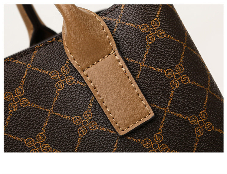 Handbag Commuter Soft Leather Large Capacity Crossbody Bag Embossed Shoulder Bag