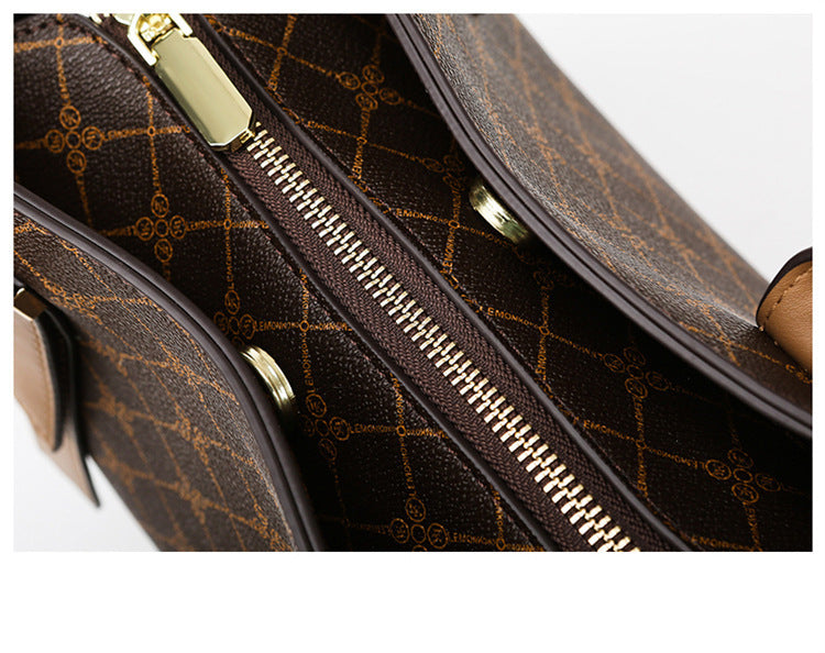 Handbag Commuter Soft Leather Large Capacity Crossbody Bag Embossed Shoulder Bag