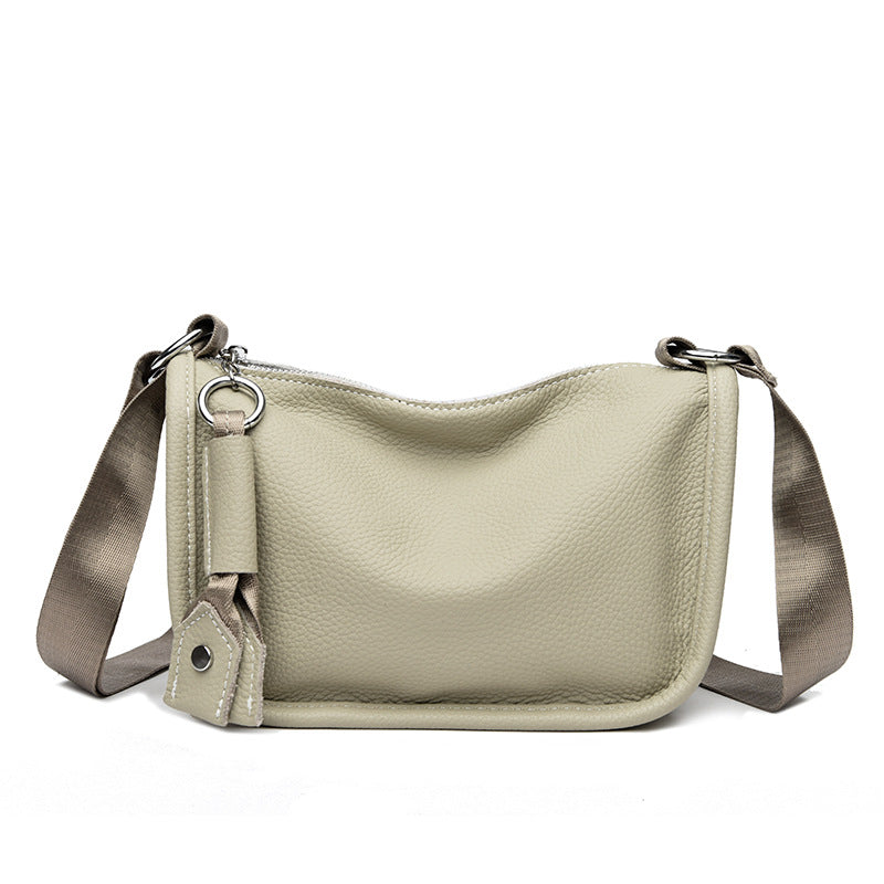 First layer of cowhide dumpling bag women's bag genuine soft leather messenger bag versatile single shoulder saddle bag