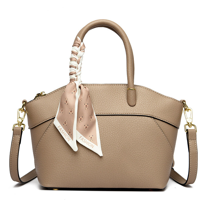 Large Capacity Commuter Crossbody Bag Women's Tote Bag with Silk Scarf Handbag