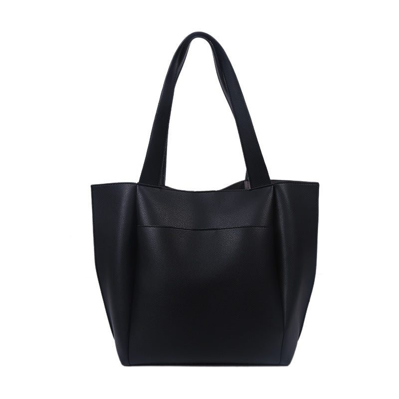 Simple women's handbag large capacity high-grade soft leather shoulder bag