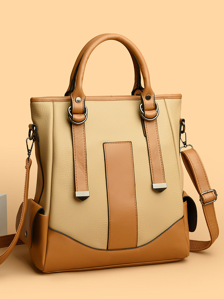 Creative contrast color handbag commuter tote bag shoulder messenger bag