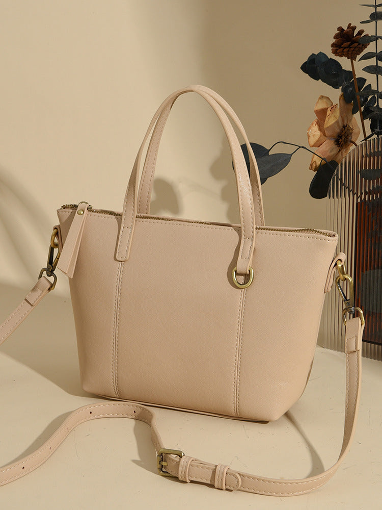 High-end large-capacity casual tote bag simple solid color shoulder bag