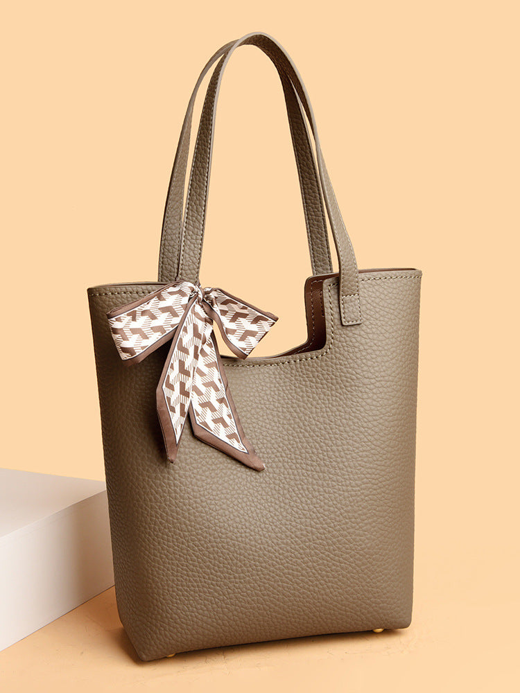 Commuting fashion mother-and-child handbag women's tote bag with silk scarf