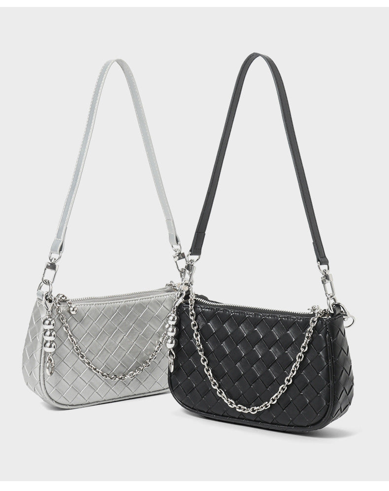Genuine leather shoulder bag high-end versatile crossbody small square bag