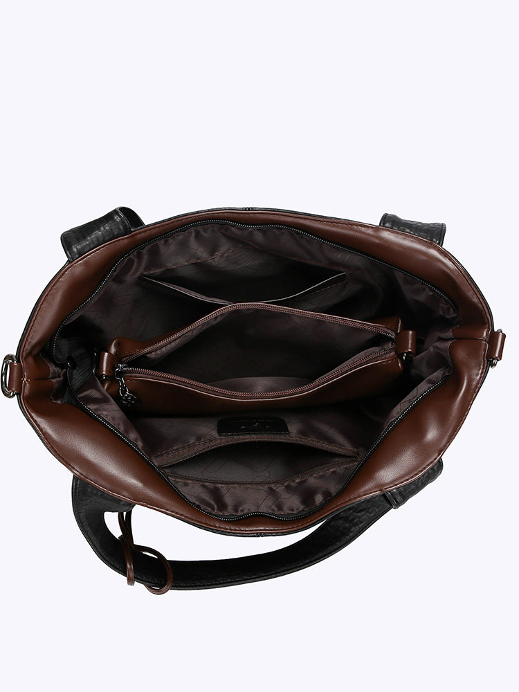 Top layer cowhide shoulder messenger bag women's commuter handbag