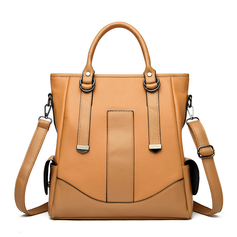 Creative contrast color handbag commuter tote bag shoulder messenger bag