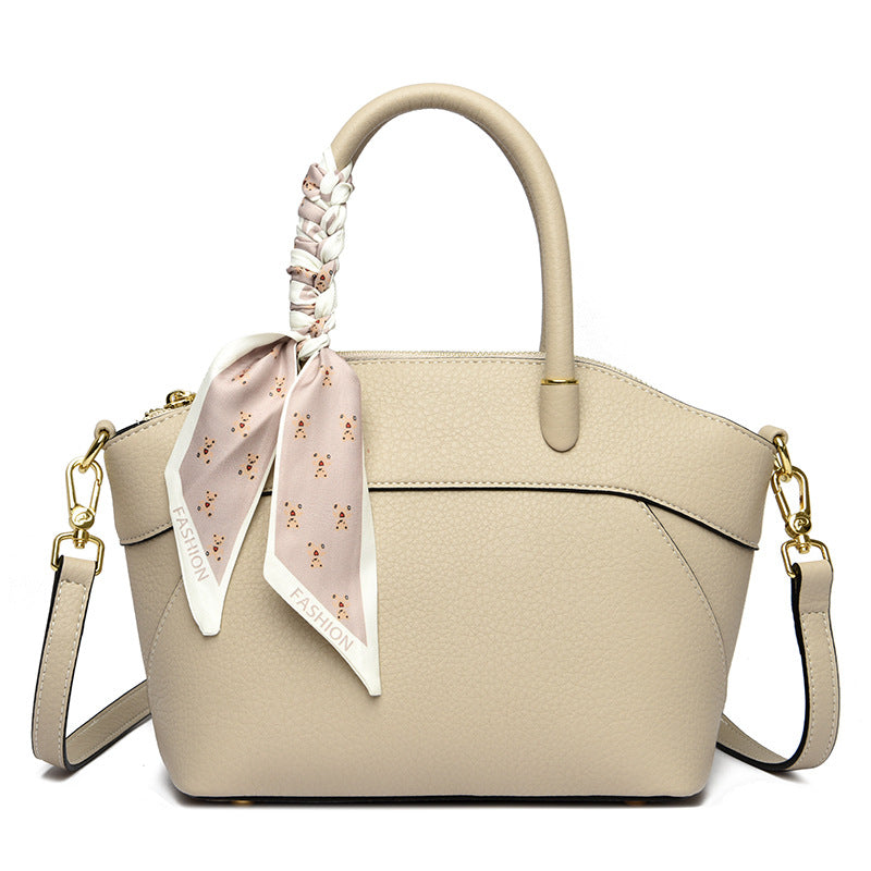 Large Capacity Commuter Crossbody Bag Women's Tote Bag with Silk Scarf Handbag