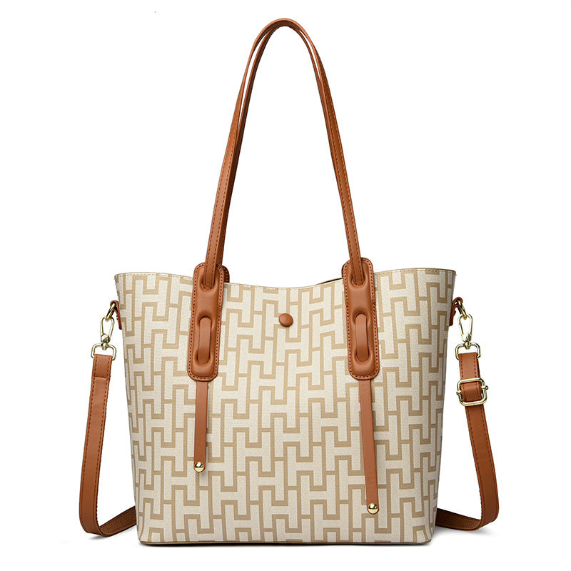 Retro shoulder bag large capacity fashion tote bag simple messenger bag handbag