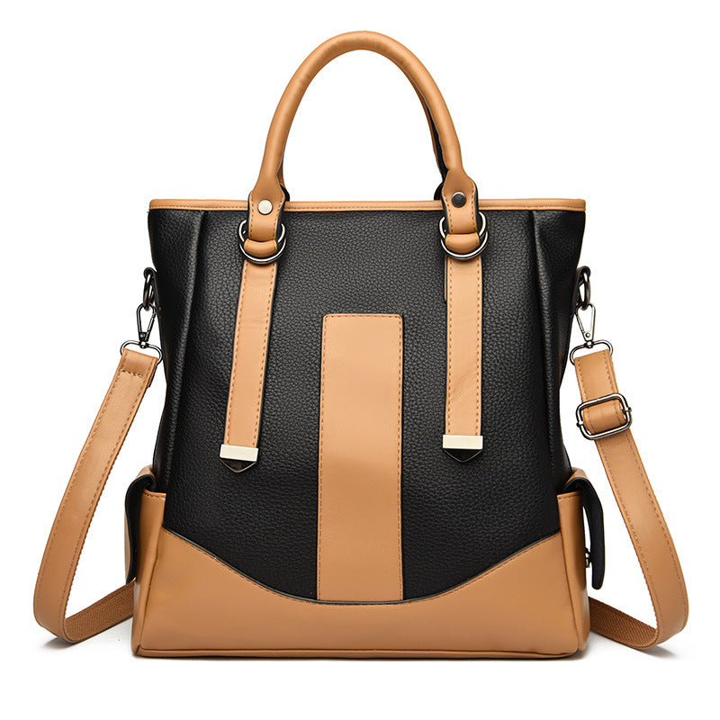 Creative contrast color handbag commuter tote bag shoulder messenger bag