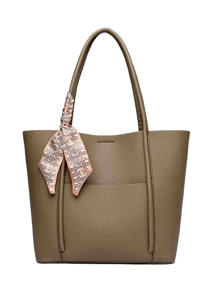 Free silk scarf ladies tote bag large capacity shoulder bag versatile handbag