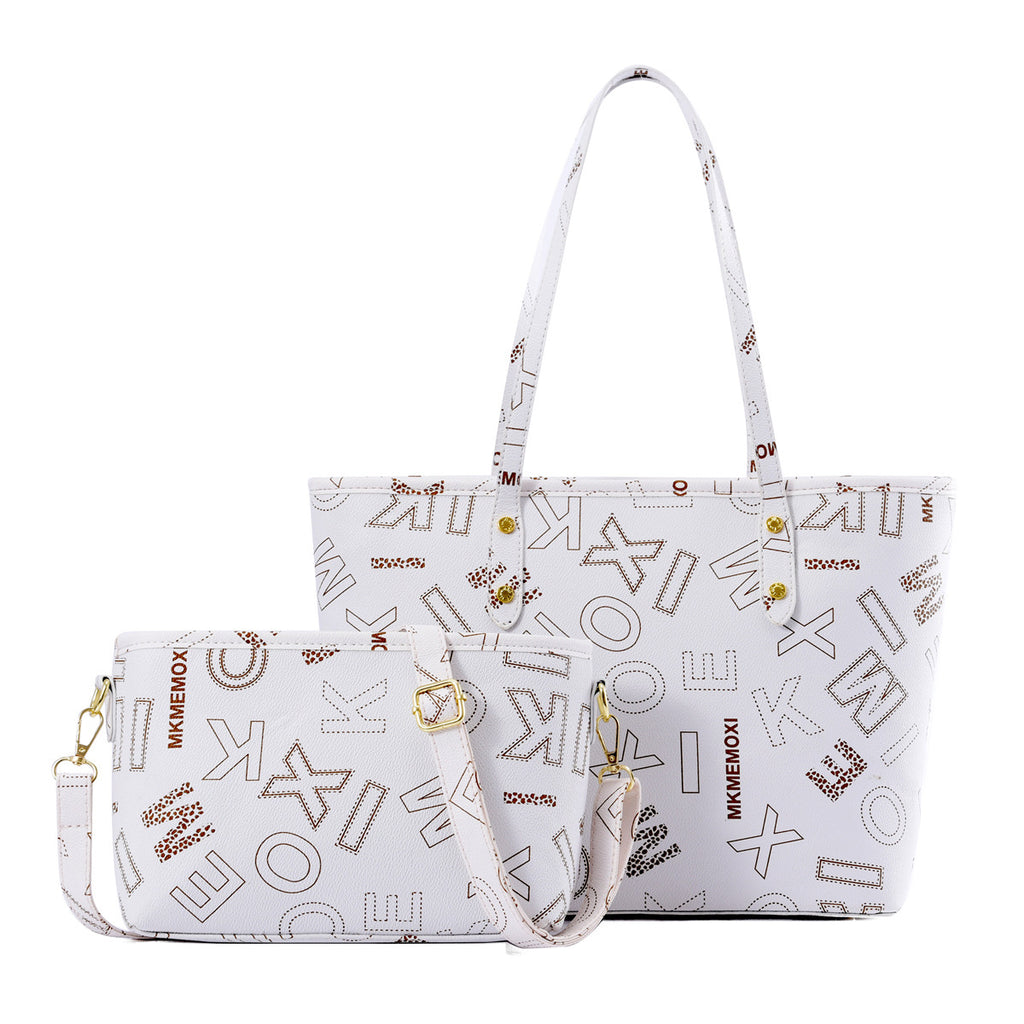 Printed mother-and-child bag two-piece set tote bag plaid large bag shoulder crossbody bag handbag