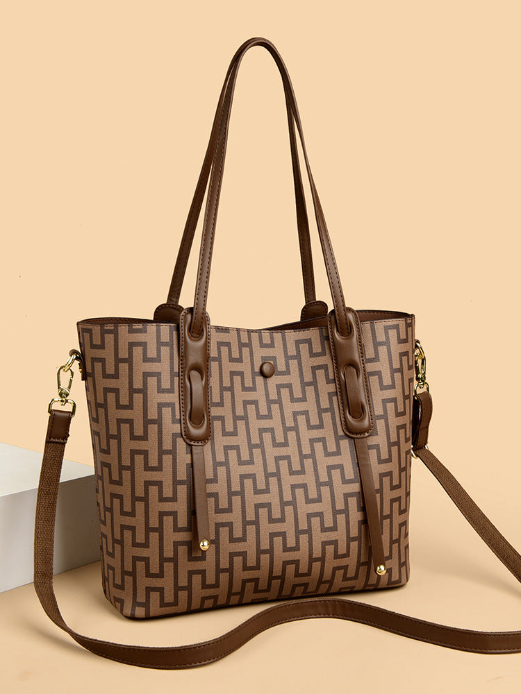 Retro shoulder bag large capacity fashion tote bag simple messenger bag handbag