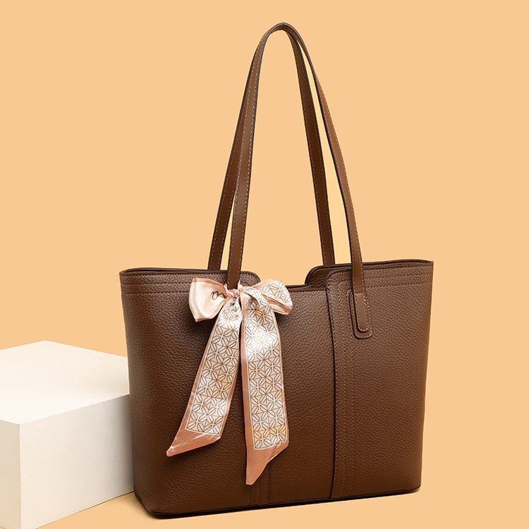 Simple silk scarf tote bag large capacity shoulder bag ladies handbag