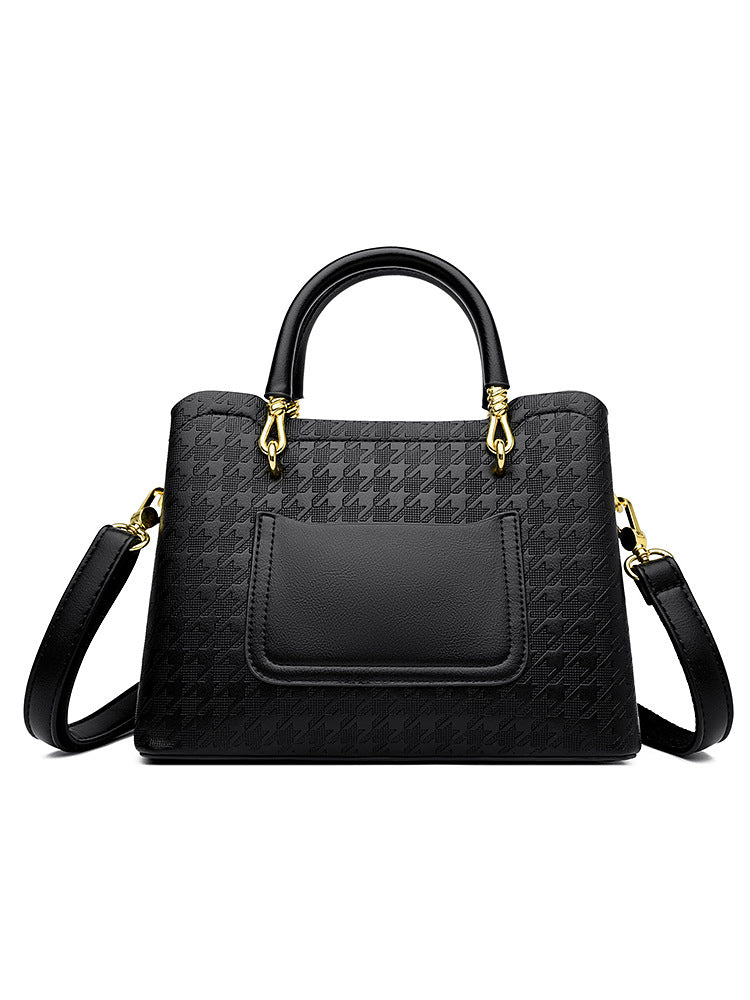 Fashion houndstooth flower handbag large capacity shoulder crossbody bag