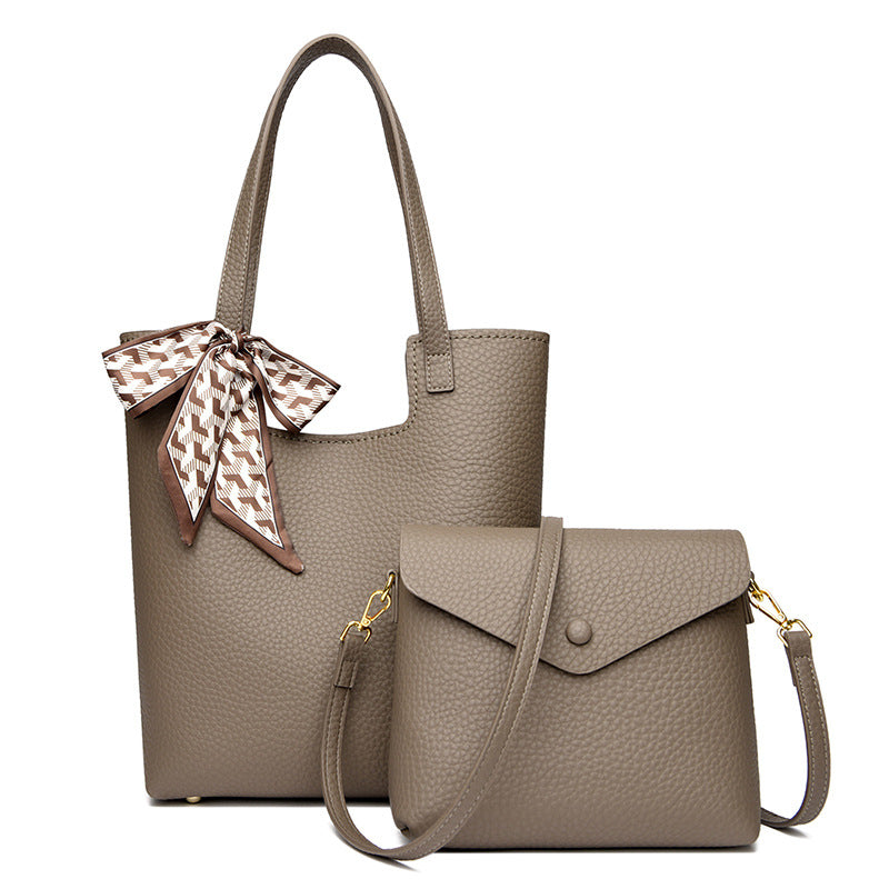 Commuting fashion mother-and-child handbag women's tote bag with silk scarf
