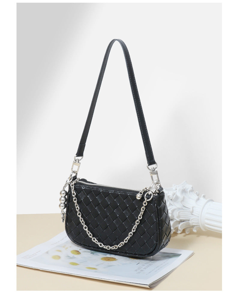 Genuine leather shoulder bag high-end versatile crossbody small square bag