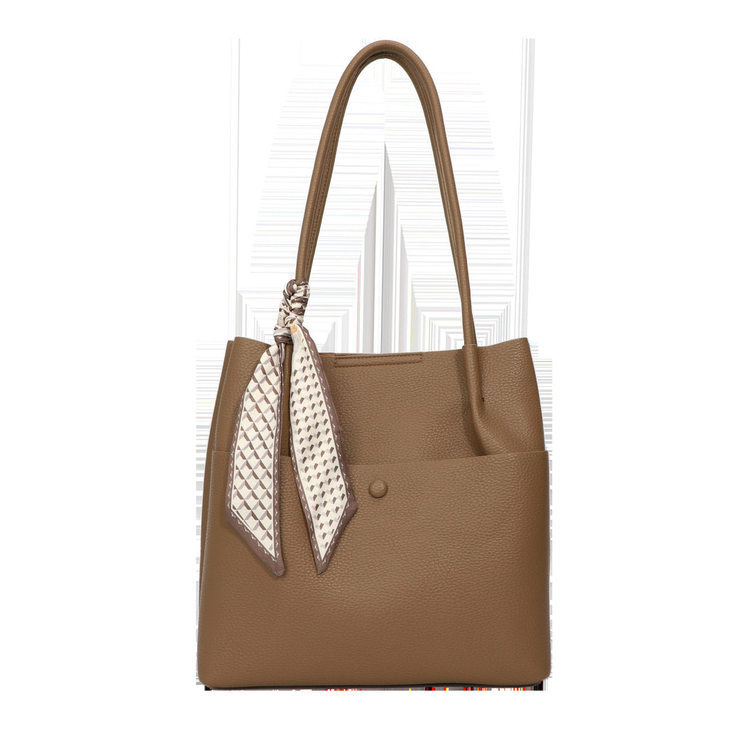 Litchi pattern hand-held fashionable simple large capacity tote bag women's shoulder bag