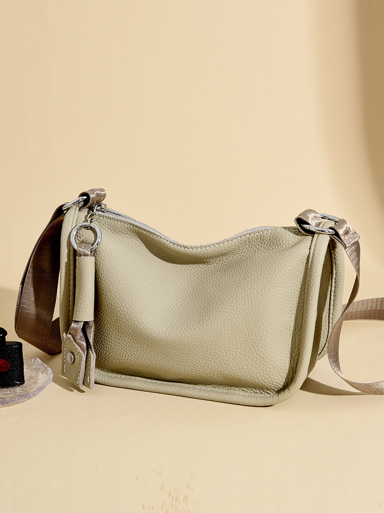 First layer of cowhide dumpling bag women's bag genuine soft leather messenger bag versatile single shoulder saddle bag