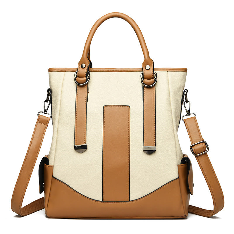 Creative contrast color handbag commuter tote bag shoulder messenger bag
