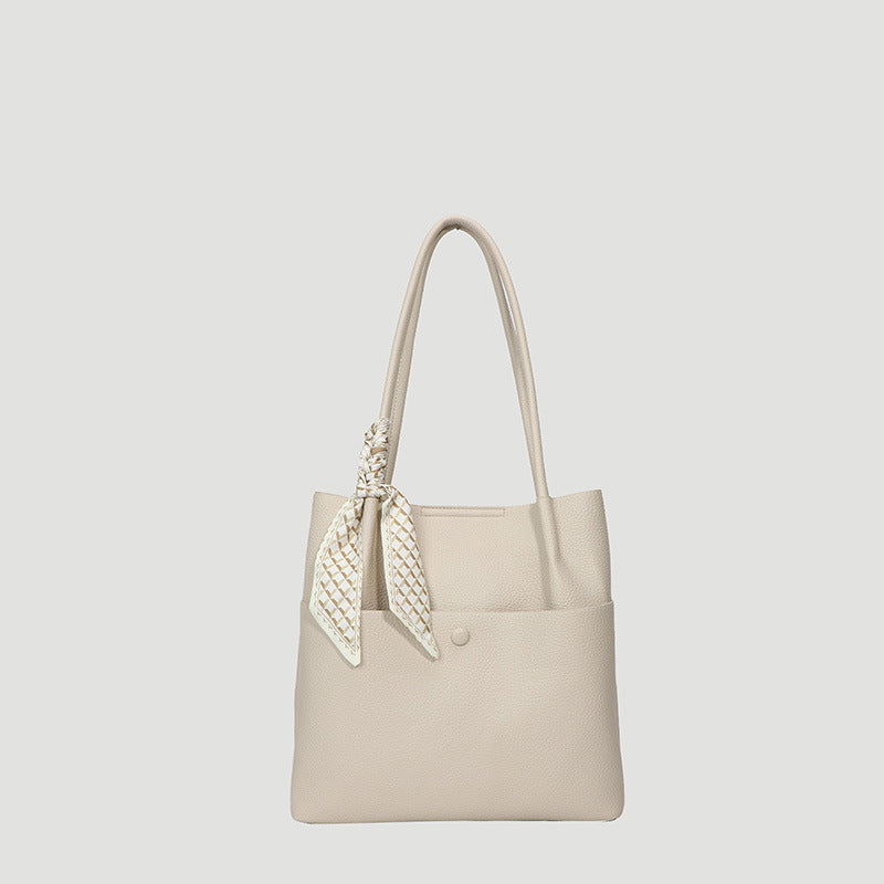 Litchi pattern hand-held fashionable simple large capacity tote bag women's shoulder bag