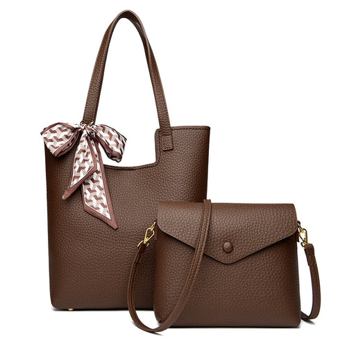 Commuting fashion mother-and-child handbag women's tote bag with silk scarf