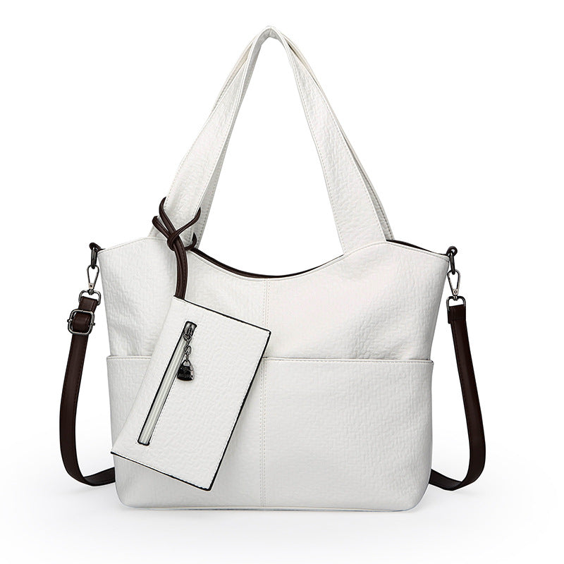 Top layer cowhide shoulder messenger bag women's commuter handbag