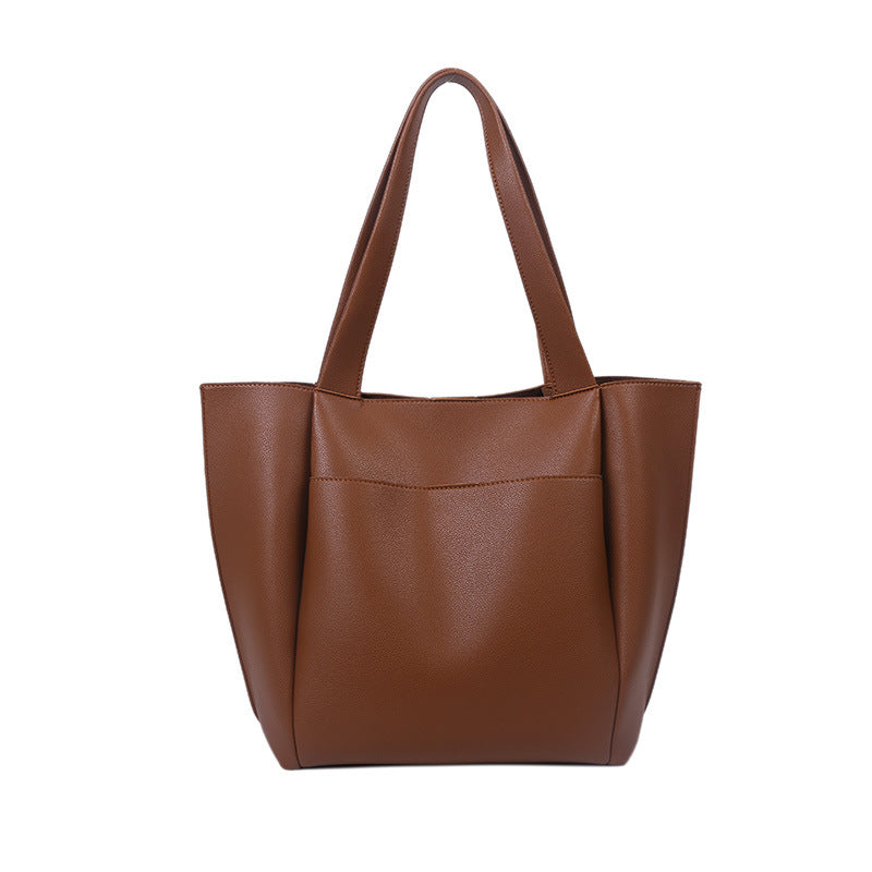 Simple women's handbag large capacity high-grade soft leather shoulder bag