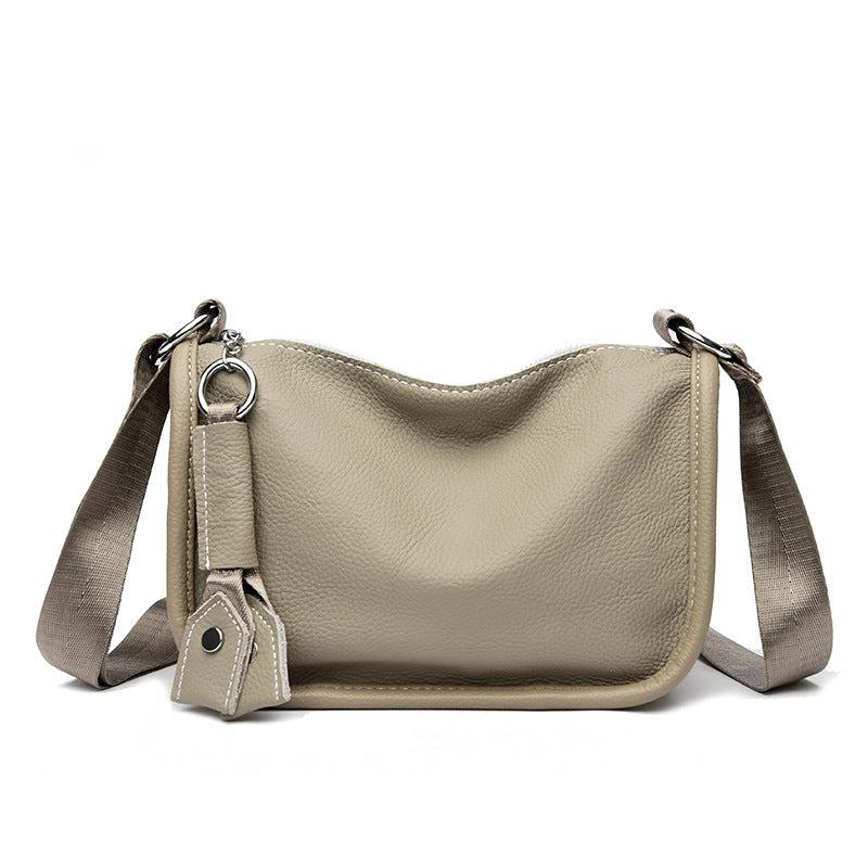 First layer of cowhide dumpling bag women's bag genuine soft leather messenger bag versatile single shoulder saddle bag