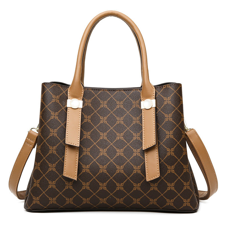 Handbag Commuter Soft Leather Large Capacity Crossbody Bag Embossed Shoulder Bag