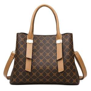 Handbag Commuter Soft Leather Large Capacity Crossbody Bag Embossed Shoulder Bag