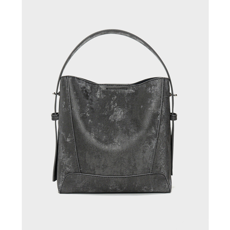 Large capacity high-grade genuine leather women's bag commuter niche shoulder crossbody women's bucket bag