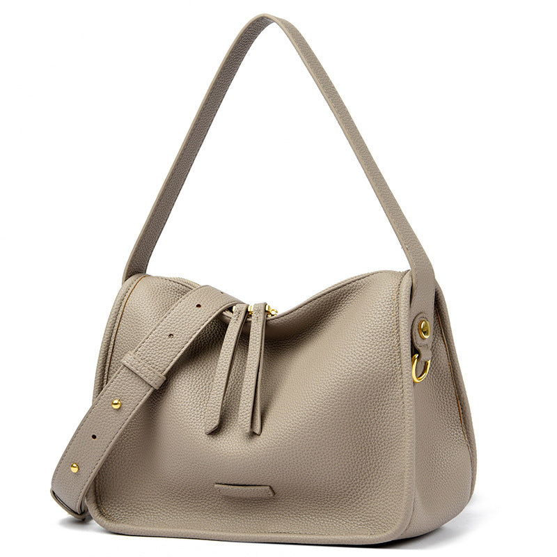 Soft leather high-end niche handbag fashionable casual shoulder messenger bag