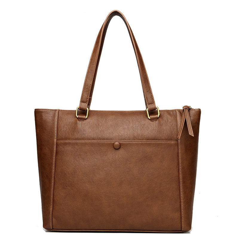 Retro simple large capacity shoulder handbag