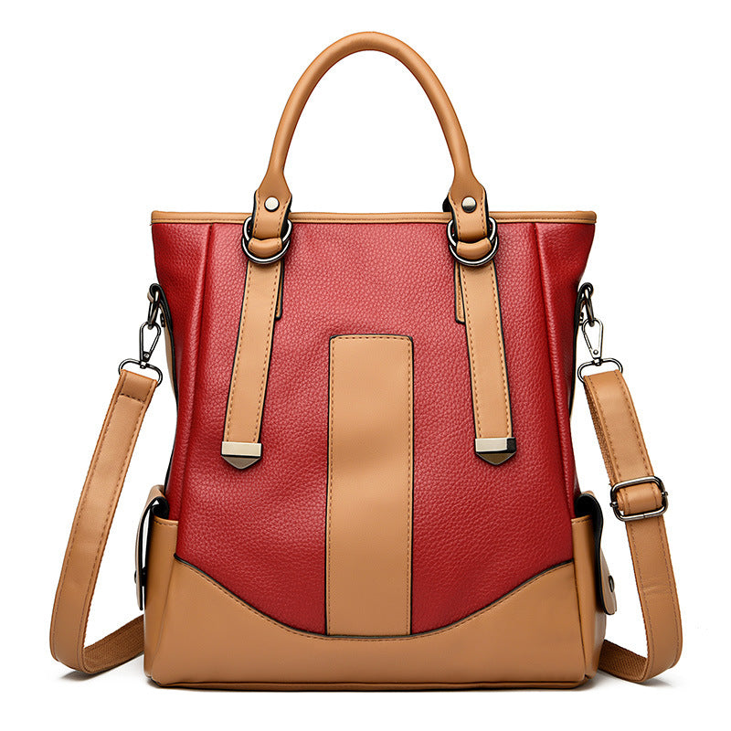Creative contrast color handbag commuter tote bag shoulder messenger bag
