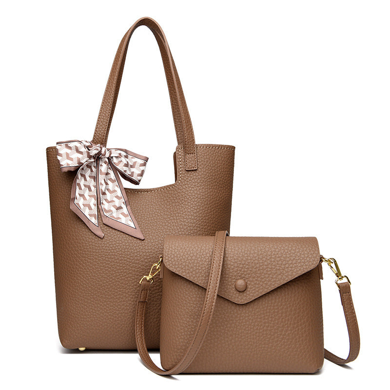 Commuting fashion mother-and-child handbag women's tote bag with silk scarf