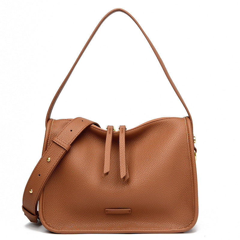 Soft leather high-end niche handbag fashionable casual shoulder messenger bag